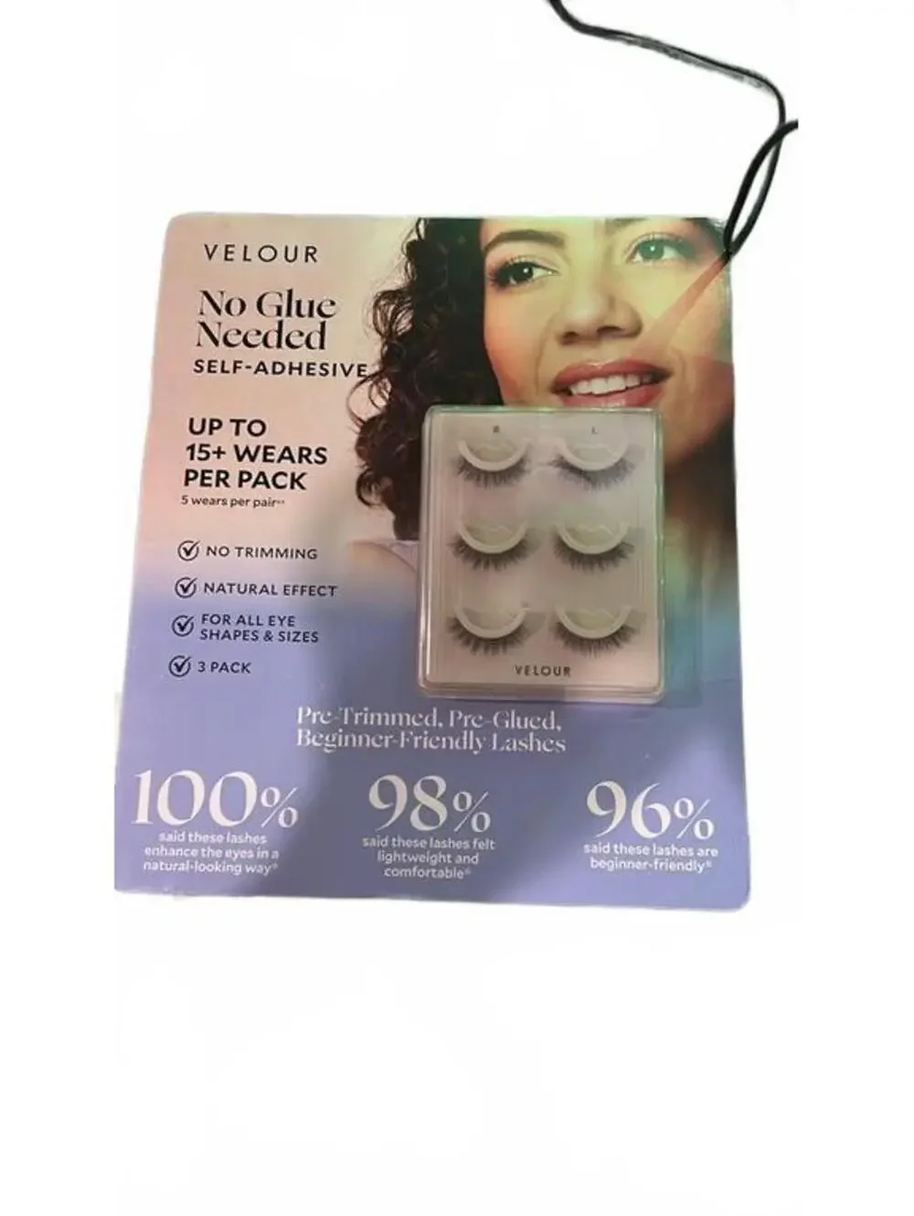Velour Self-Adhesive False Eyelashes, Up to 15+ Wears